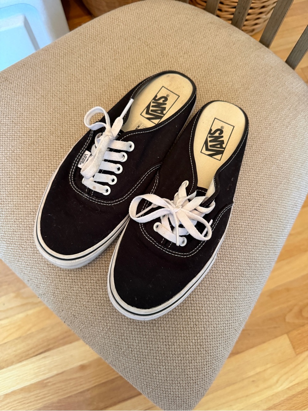 Vans Women’s Size 9 Black Canvas Slip-On Lace Sneakers